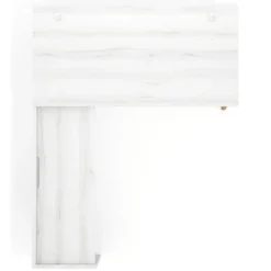 Mesa de despacho en L Arki fondo 80cm con ala WorkPlus estructura blanco