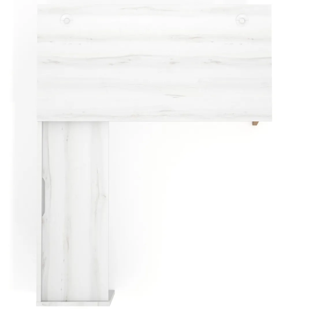 Mesa de despacho en L Arki fondo 80cm con ala WorkPlus estructura blanco