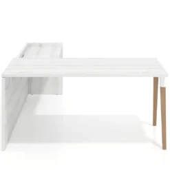 Mesa de despacho en L Arki fondo 80cm con ala WorkPlus estructura blanco