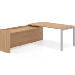 Mesa de despacho en L Kube fondo 80cm con ala WorkPlus estructura aluminio