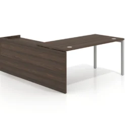 Mesa de despacho en L Kube fondo 80cm con ala WorkPlus estructura aluminio
