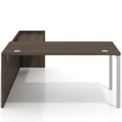 Mesa de despacho en L Kube fondo 80cm con ala WorkPlus estructura aluminio
