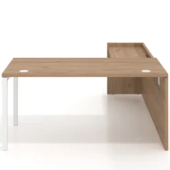 Mesa de despacho en L Kube fondo 80cm con ala WorkPlus estructura blanco