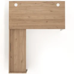 Mesa de despacho en L Kube fondo 80cm con ala WorkPlus estructura blanco