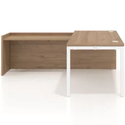 Mesa de despacho en L Kube fondo 80cm con ala WorkPlus estructura blanco