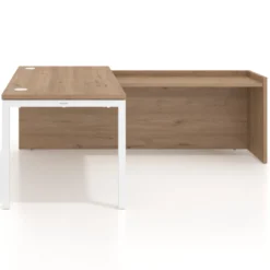 Mesa de despacho en L Kube fondo 80cm con ala WorkPlus estructura blanco