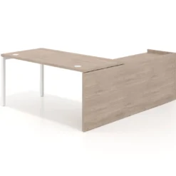 Mesa de despacho en L Kube fondo 80cm con ala+cajones WorkPlus estructura blanco