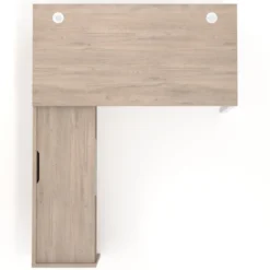 Mesa de despacho en L Kube fondo 80cm con ala+cajones WorkPlus estructura blanco