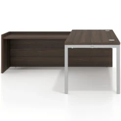 Mesa de despacho en L Kube fondo 80cm con ala WorkPlus estructura aluminio