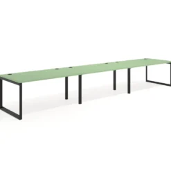 Mesa de despacho progresiva Delta triple, fondo 100cm, estructura negra