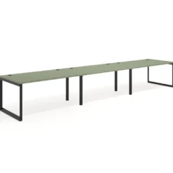 Mesa de despacho progresiva Delta triple, fondo 100cm, estructura negra