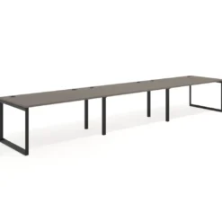 Mesa de despacho progresiva Delta triple, fondo 100cm, estructura negra