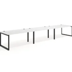Mesa de despacho progresiva Delta triple, fondo 100cm, estructura negra