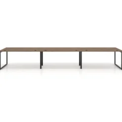 Mesa de despacho progresiva Delta triple, fondo 100cm, estructura negra