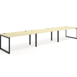 Mesa de despacho progresiva Delta triple, fondo 100cm, estructura negra