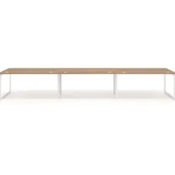 Mesa de despacho progresiva Delta triple, fondo 100cm, estructura blanca