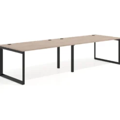 Mesa de despacho progresiva Delta doble, fondo 100cm, estructura negra