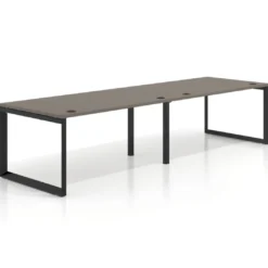 Mesa de despacho progresiva Delta doble, fondo 100cm, estructura negra