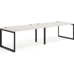 Mesa de despacho progresiva Delta doble, fondo 100cm, estructura negra
