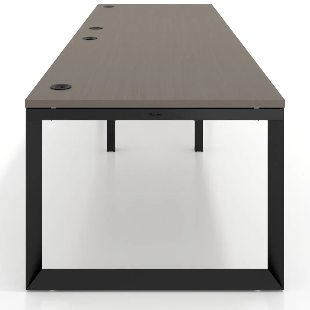 Mesa de despacho progresiva Delta doble, fondo 100cm, estructura negra