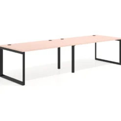 Mesa de despacho progresiva Delta doble, fondo 100cm, estructura negra