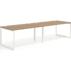 Mesa de despacho progresiva Delta doble, fondo 100cm, estructura blanca