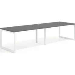 Mesa de despacho progresiva Delta doble, fondo 100cm, estructura blanca