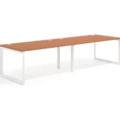 Mesa de despacho progresiva Delta doble, fondo 100cm, estructura blanca