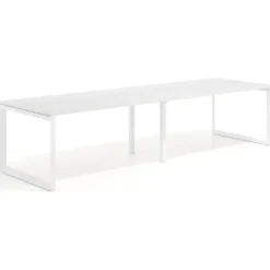 Mesa de despacho progresiva Delta doble, fondo 100cm, estructura blanca