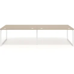 Mesa de despacho progresiva Delta doble, fondo 100cm, estructura blanca