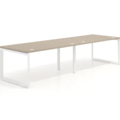 Mesa de despacho progresiva Delta doble, fondo 100cm, estructura blanca