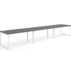 Mesa de despacho progresiva Delta triple, fondo 100cm, estructura blanca