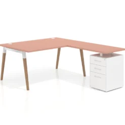 Mesa de dirección con cajones Arki fondo 100cm, frontales de metal