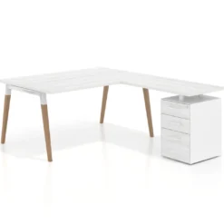 Mesa de dirección con cajones Arki fondo 100cm, frontales de melamina