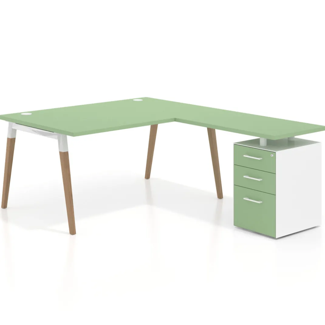 Mesa de dirección con cajones Arki fondo 100cm, frontales de melamina