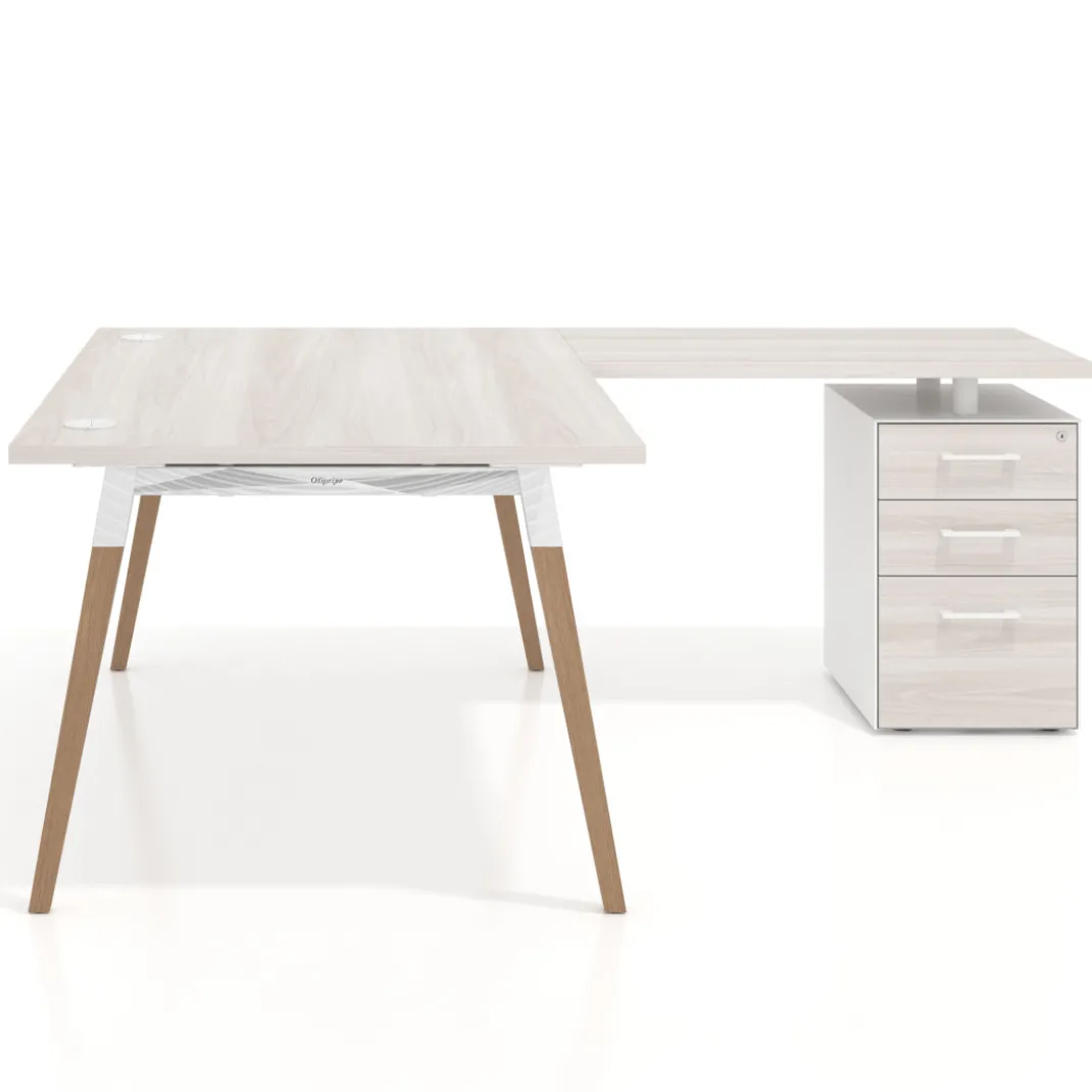 Mesa de dirección con cajones Arki fondo 100cm, frontales de melamina