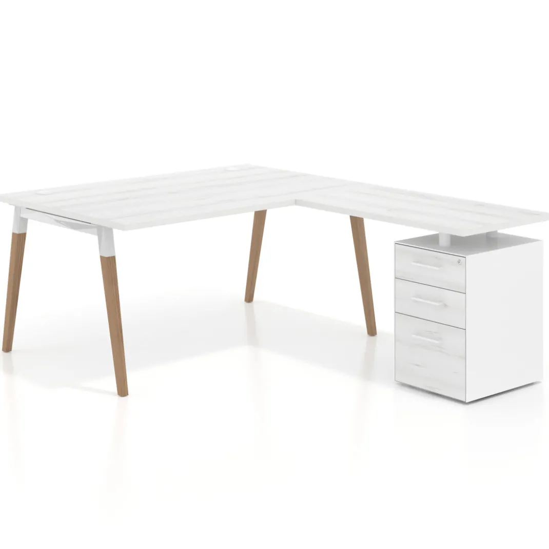 Mesa de dirección con cajones Arki fondo 100cm, frontales de melamina