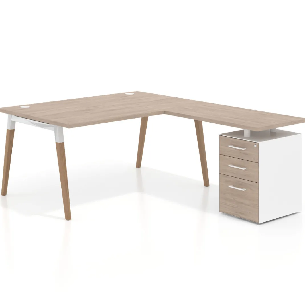 Mesa de dirección con cajones Arki fondo 100cm, frontales de melamina