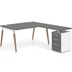 Mesa de dirección con cajones Arki fondo 100cm, frontales de melamina