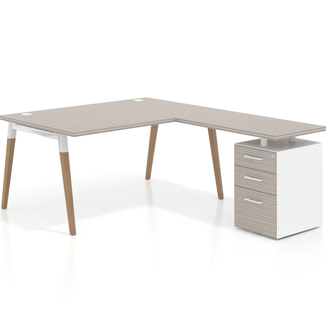 Mesa de dirección con cajones Arki fondo 100cm, frontales de melamina