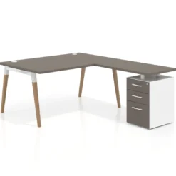 Mesa de dirección con cajones Arki fondo 100cm, frontales de melamina