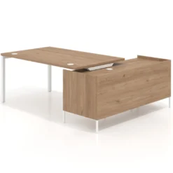 Mesa de dirección con pedestal estantes Kube fondo 100cm estructura blanca