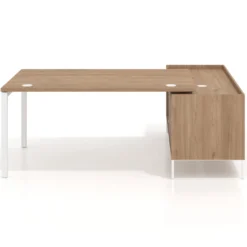 Mesa de dirección con pedestal estantes Kube fondo 100cm estructura blanca