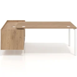 Mesa de dirección con pedestal cajonera Kube fondo 100cm estructura blanca