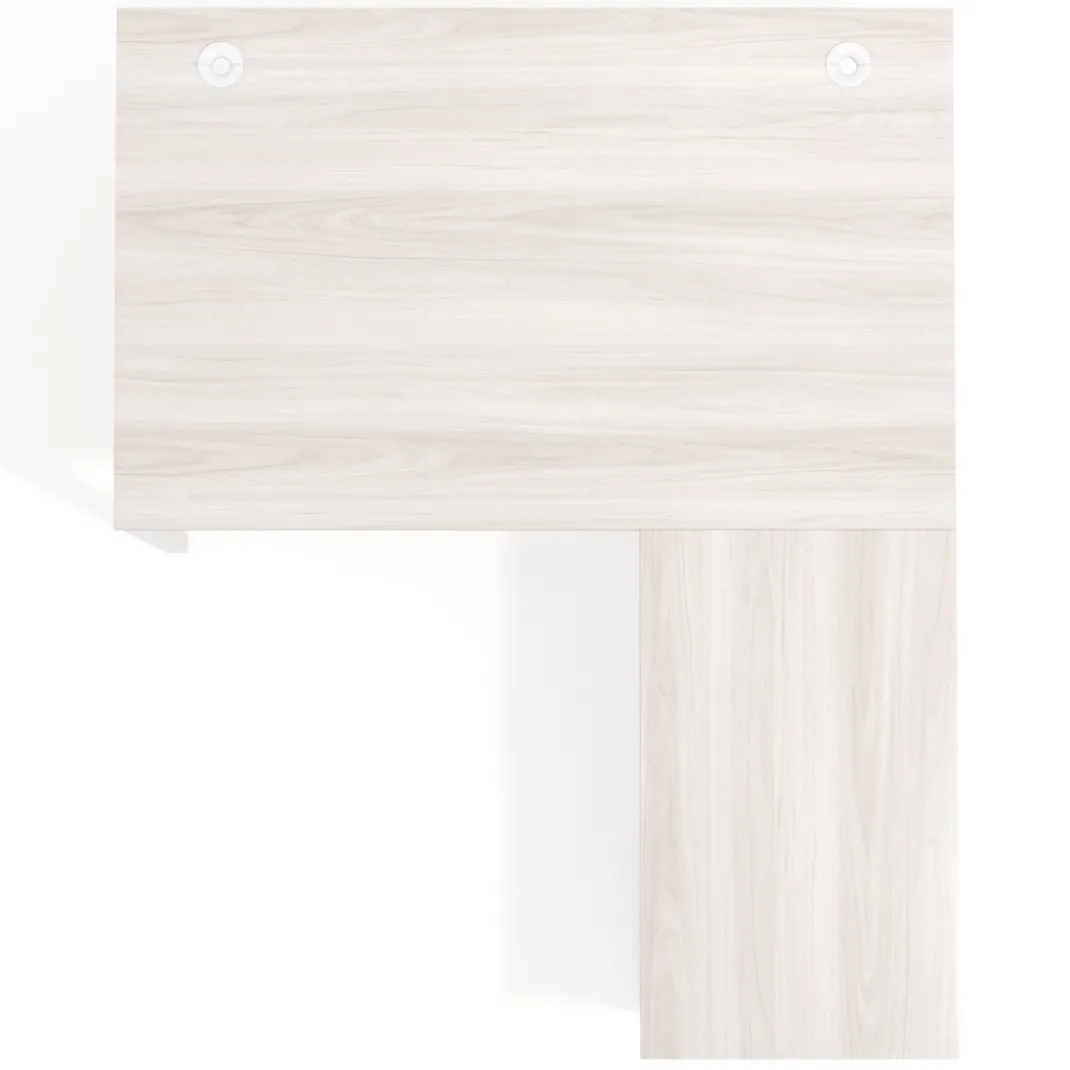 Mesa de dirección en L con cajones Kube, fondo 100, frontales metal, estructura blanca