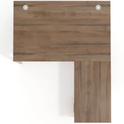 Mesa de dirección en L con cajones Kube, fondo 100, frontales melamina, estructura aluminio
