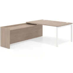 Mesa de dirección en L Kube fondo 100cm con ala WorkPlus estructura blanco