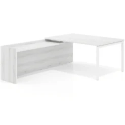 Mesa de dirección en L Kube fondo 100cm con ala WorkPlus estructura blanco