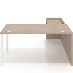 Mesa de dirección en L Kube fondo 100cm con ala WorkPlus estructura blanco
