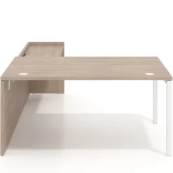 Mesa de dirección en L Kube fondo 100cm con ala WorkPlus estructura blanco